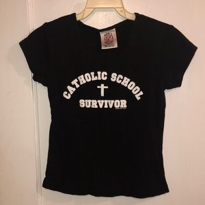 Gildan Black Graphic Crop Top